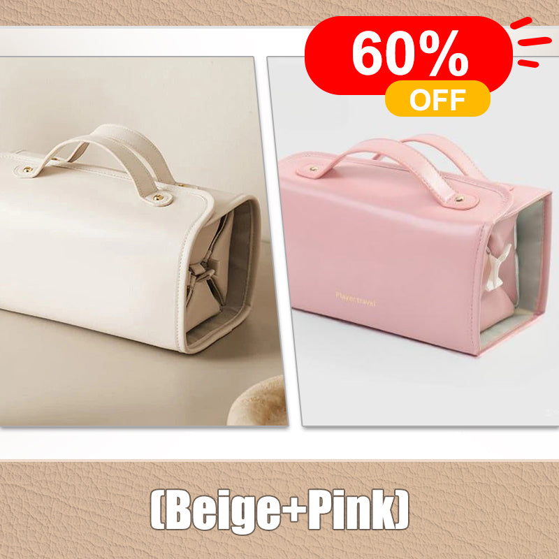 TO DAY 49%OFF Leather Waterproof Cosmetic Bag